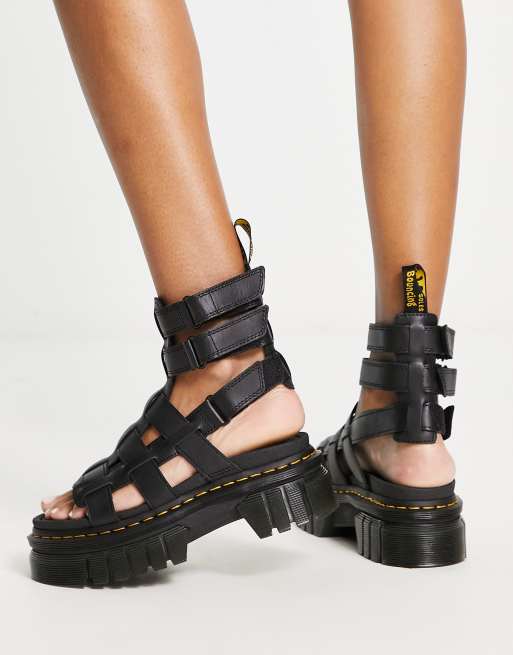 Dr Martens Ricki gladiator sandals in black | ASOS