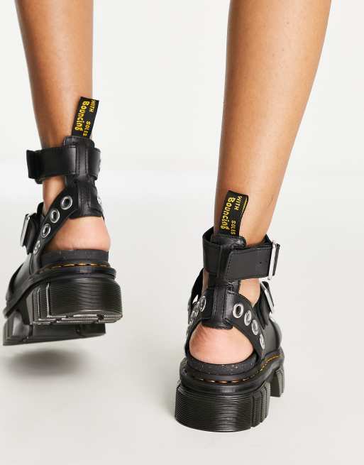 Dr. Martens – Ricky – Czarne sandały ze srebrnymi elementami, 3 z 4