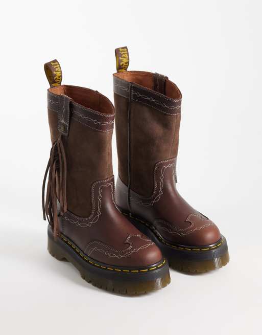 Dr. Martens – Rodeo – Schlupfstiefel aus dunkelbraunem Wildleder mit Fransen, 2 von 4