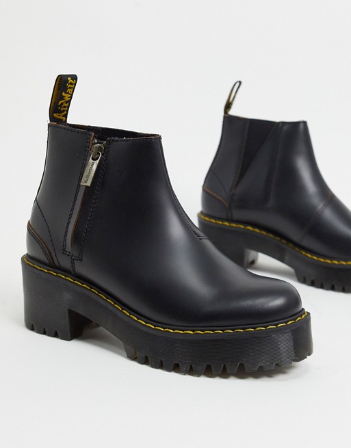 Dr Martens Rometty II zip heeled chelsea boots in black | ASOS