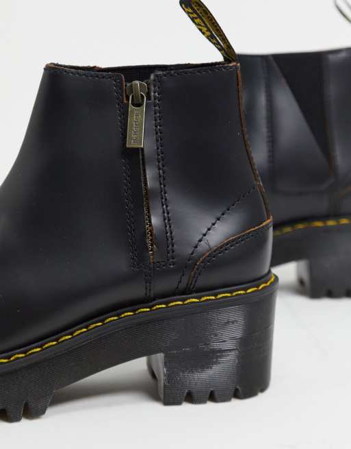 Dr Martens Rometty II zip heeled chelsea boots in black