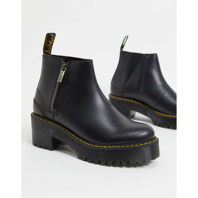 Dr Martens Rometty II zip heeled chelsea boots in black