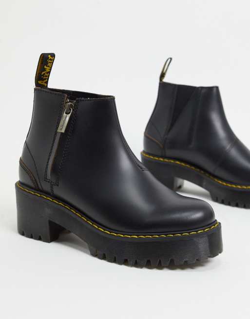 Martens II zip heeled chelsea boots in black | ASOS