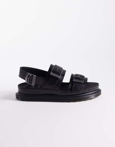 Dr Martens - Sandalen met dubbele bandjes in zwart - view 1