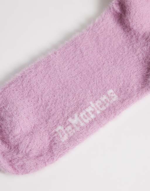 Dr Martens Satin frill fluffy socks in dusty rose, 3 of 3