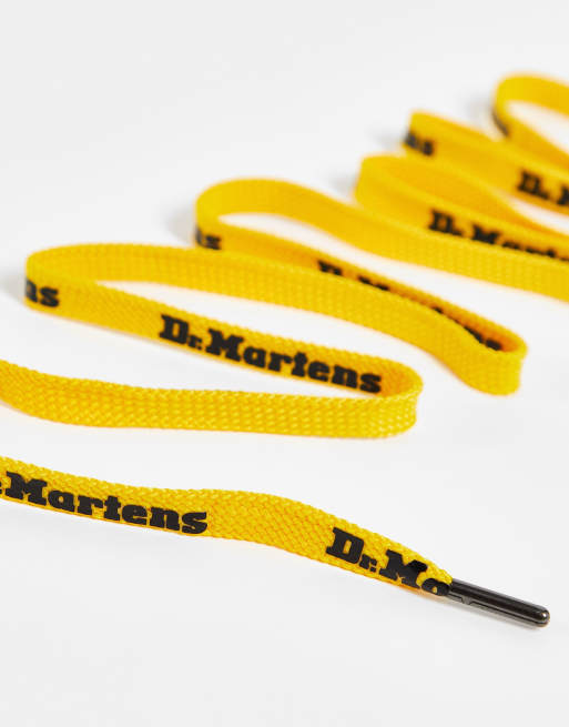 Dr Martens – Schnürsenkel in Gelb mit geklebtem Logo