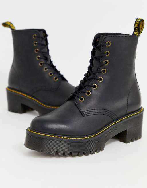 Dr Martens Shriver Hi Wyoming Czarne buty za kostk na obcasie