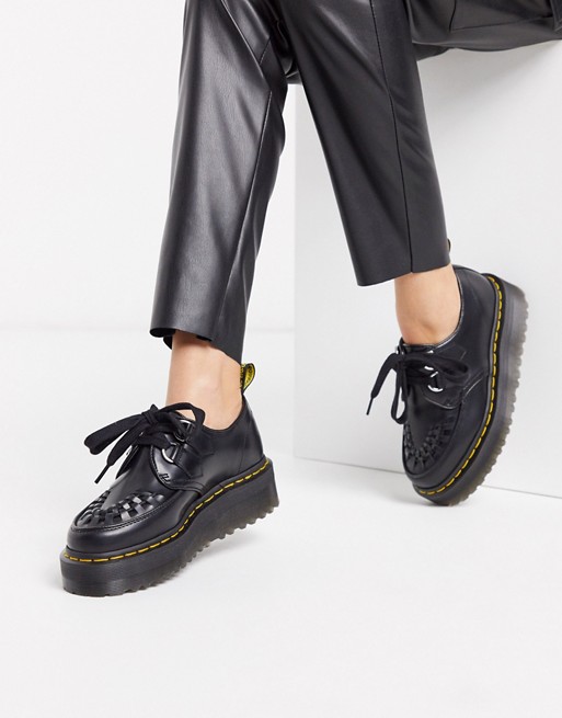 Dr Martens Sidney Chunky Creeper Flat Shoes In Black Asos