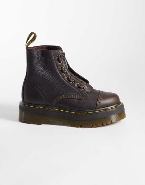 Dr Martens Sinclair 8 Eye boots in dark brown - view 1