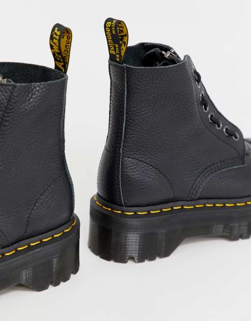 Dr Martens Sinclair Bottes en cuir nappa blanchi plateforme