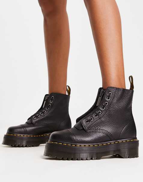 Bottes pour femme Bottes en cuir noires et Chelsea ASOS