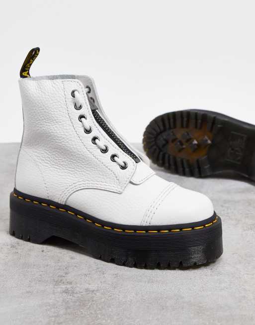 Dr Martens Sinclair Bottines en cuir zipp es plateformes Blanc