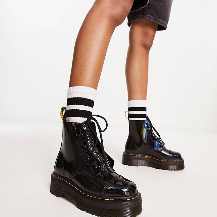 Dr Martens Sinclair flatform boots in black rainbow | ASOS