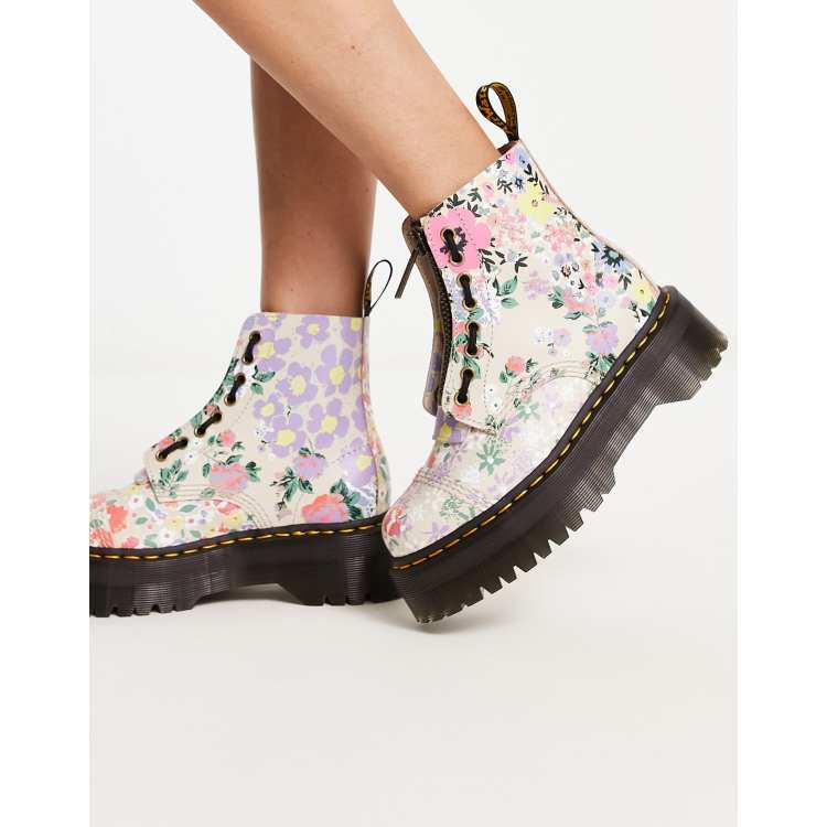 Floral doc shop martens shoes