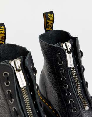 dr martens sinclair flatform zip leather boots in black