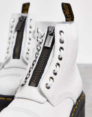 Dr martens white on sale zip