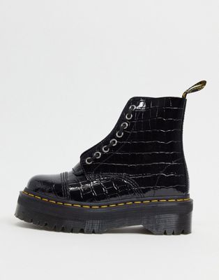 dr martens black sinclair croc boots
