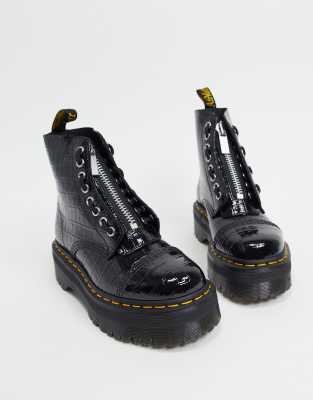 dr martens sinclair croc platform boots