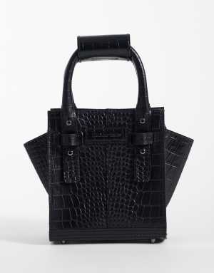 Dr Martens Small tote bag in black croc embossed