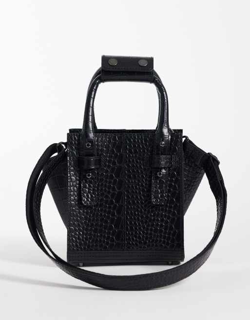 Dr Martens Small tote bag in black croc embossed, 4 of 4