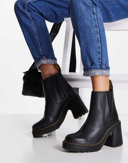 Dr martens chelsea boots sales heel