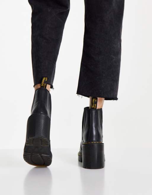 Dr. Martens チャンキーブーツ　SPENCE Dr Martens Spence heeled ankle boots in black | ASOS