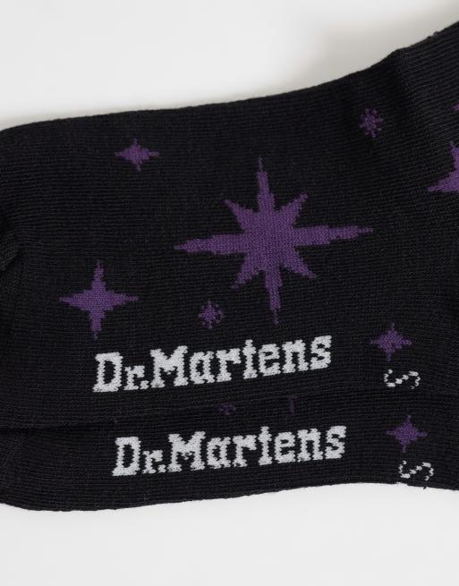 Dr Martens - Star - Calcetines negros y morados, 2 de 3