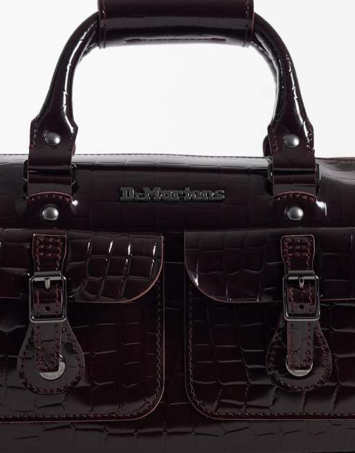 Dr. Martens Top handle bag in burgundy croc embossed, 3 of 4