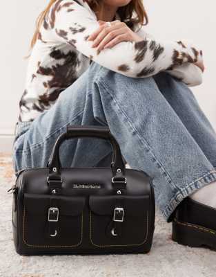 Dr Martens top handle contrast stitch detail bag in black