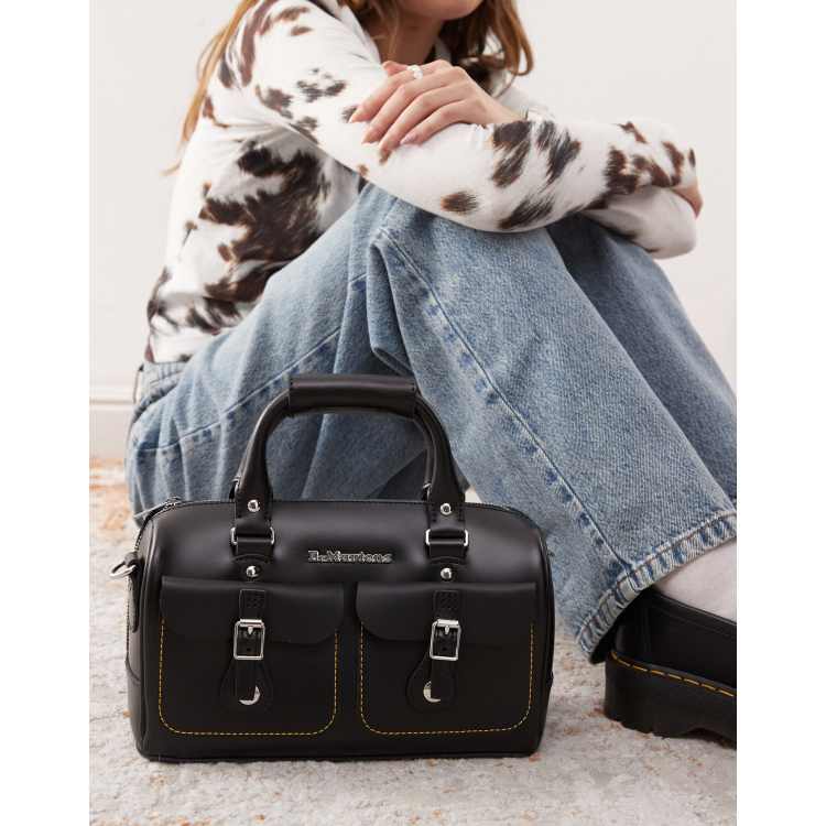 Dr Martens top handle contrast stitch detail bag in black ASOS