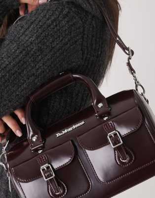 Dr Martens Dr Martens top handle contrast stitch detail bag in cherry red