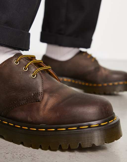 Dr Martens unisex 1461 3 eye shoes in dark brown leather