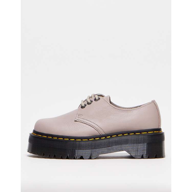 Dr Martens unisex 1461 quad 3 eye shoes in vintage taupe leather