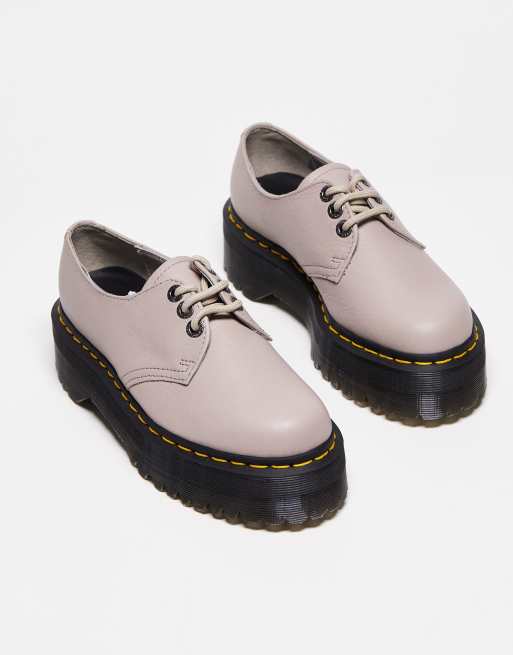 Dr Martens unisex 1461 quad 3 eye shoes in vintage taupe leather ASOS