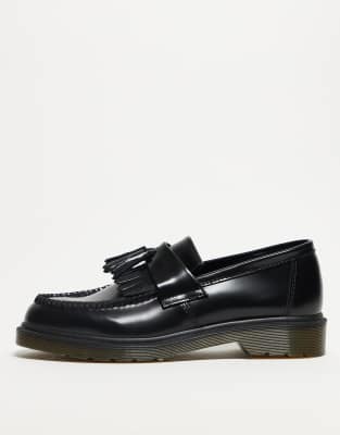 Dr Martens unisex Adrian tassel loafers in black polished smooth leather