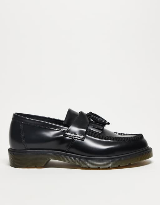 Dr Martens unisex Adrian tassel loafers in black polished smooth leather, 2 of 3