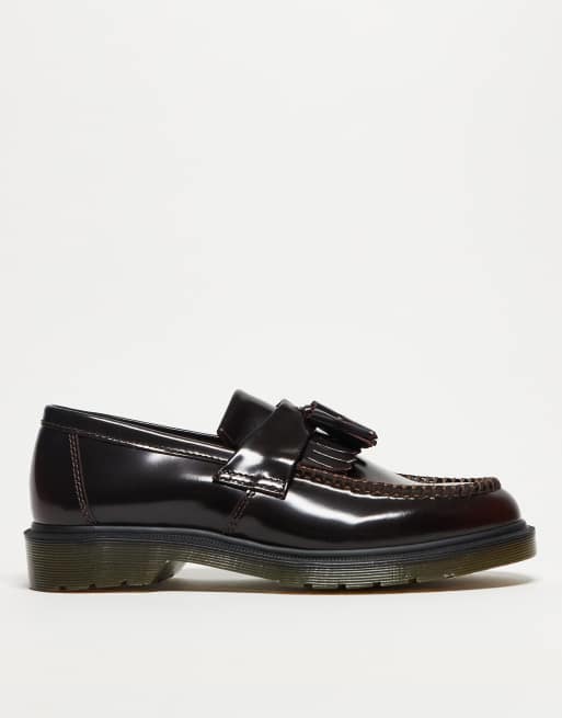 Dr Martens unisex Adrian tassel loafers in cherry red arcadia leather