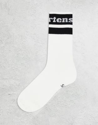 Dr Martens unisex athletic logo socks in black and white