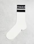 [Dr Martens] Dr Martens unisex athletic logo socks in black and white S-M BLACK