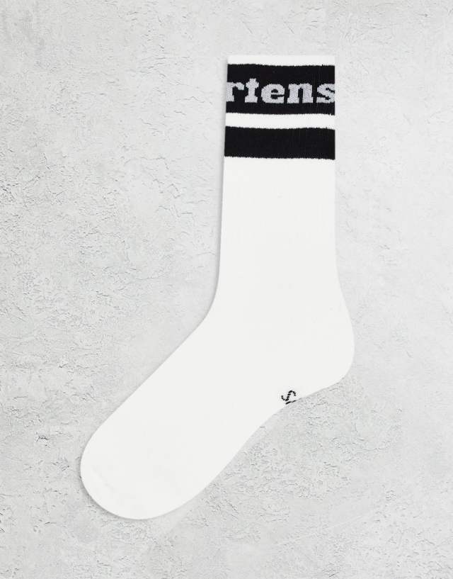 Dr Martens - unisex athletic logo socks in black and white