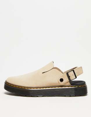 Dr Martens Dr Martens unisex Carlson mules in beige suede-White