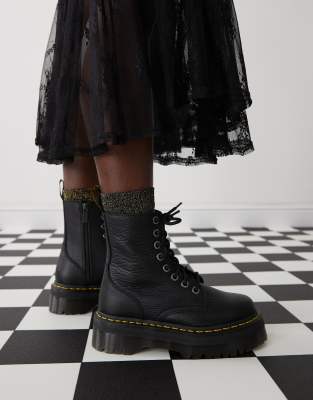 Dr Martens unisex Jadon boots in black pisa leather