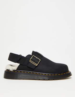 Dr Martens unisex Jorge ii fur lined mules in black leather