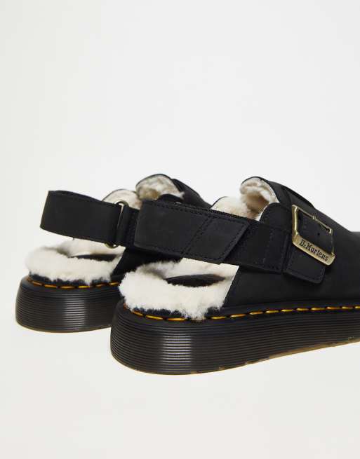 Dr Martens unisex Jorge ii fur lined mules in black leather, 4 of 4