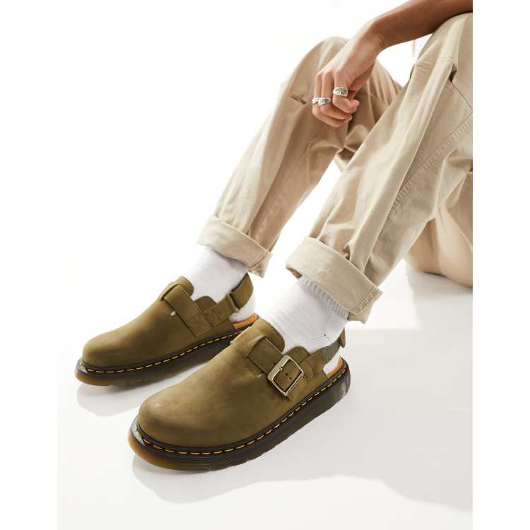 Dr Martens unisex Jorge II mules in khaki suede