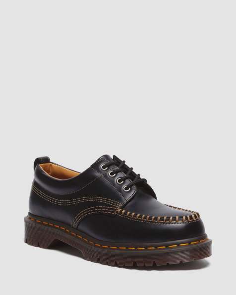 Dr Martens Unisex Lowell contrast stitch shoe in black - view 1