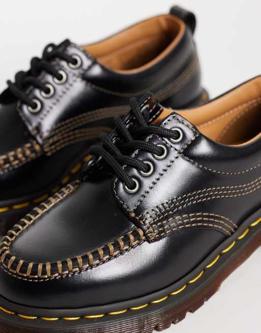 Dr. Martens - Unisex - Lowell - Sorte sko med kontrastsyninger, 3 af 4