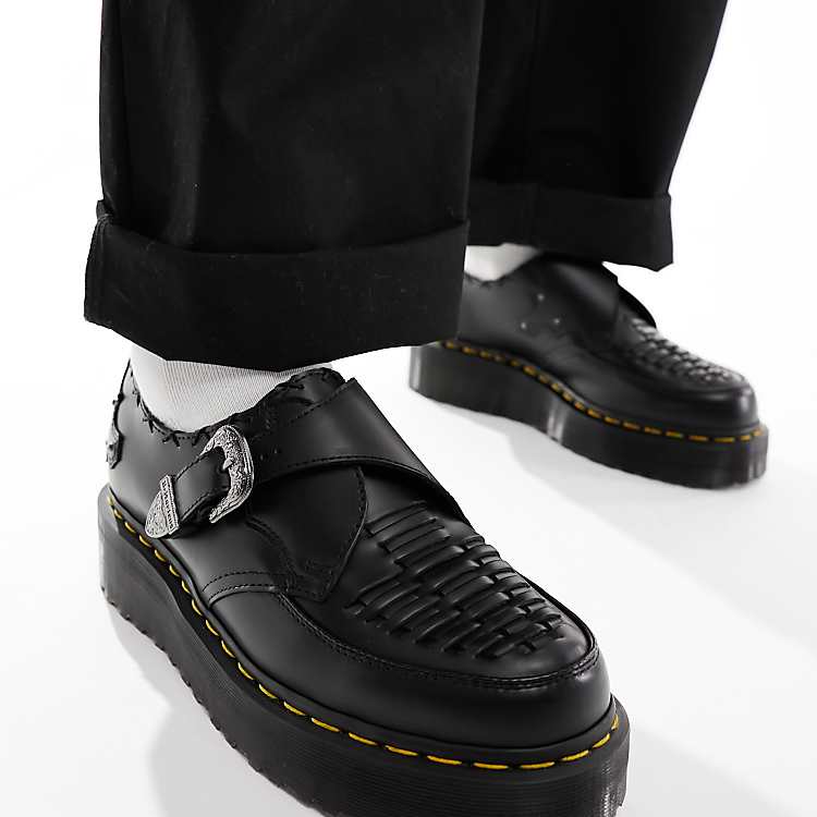 Dr Martens unisex Quad creeper monk shoes in black | ASOS Dr Martens unisex Quad creeper monk shoes in black | ASOS
