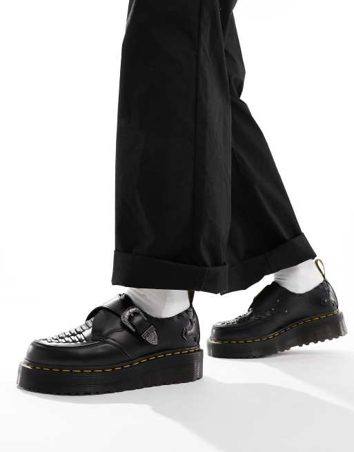 Dr Martens unisex Quad creeper monk shoes in black | ASOS