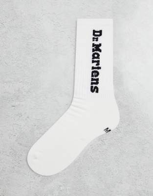 Dr Martens - Unisex-Socken in Weiß mit vertikalem Logo